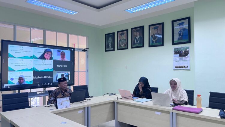 BERKEMAJUAN: UIN Madura melangsungkan MoU) secara daring melalui Zoom Meeting dengan Universitas Kepemimpinan Global Mesir. (Achmad Muhlis/Kabar Madura)